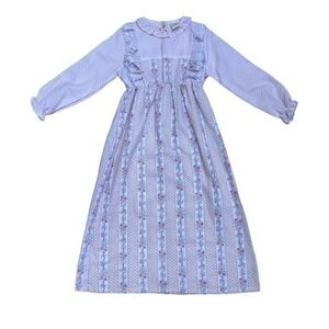 Vintage Girls Nightgown Cottage Core Pink Ruffles Giggles 8 Lace Kids Mervyn’s